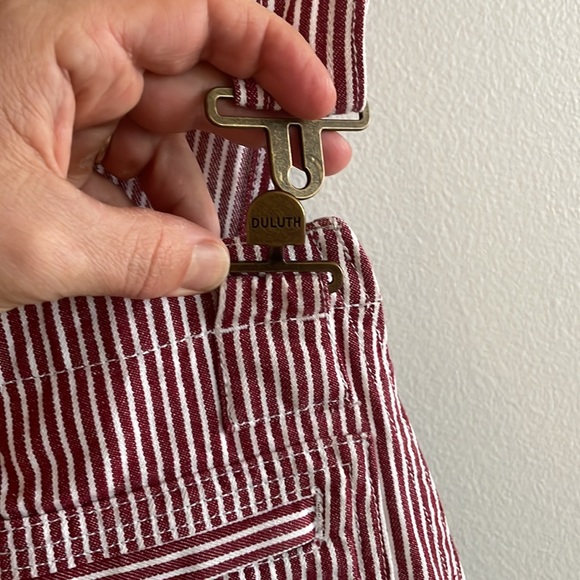 Duluth Trading Duluth Trading Company Red & White Stripe Overall Shorts. Size S - Picture 5 of 7